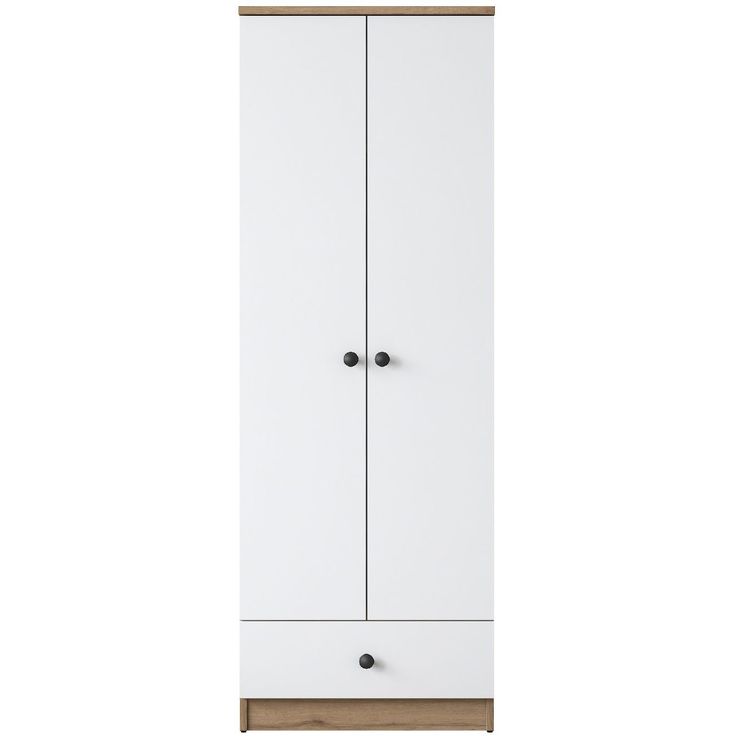 Vaatekaappi Linento Furniture BA118 2418 valkoinen/pähkinä
