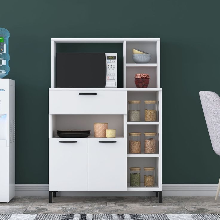 Aamiaiskaappi Linento Furniture F6-2163, leveys 90cm, valkoinen