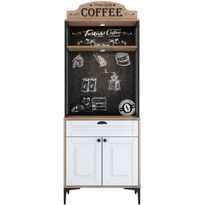 Aamiaiskaappi Linento Furniture JE157 - 3123 saksanpähkinä/valkoinen/musta, Verkkokaupan poistotuote
