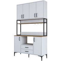 Aamiaiskaappi Linento Furniture JE169 - 3400 saksanpähkinä/valkoinen