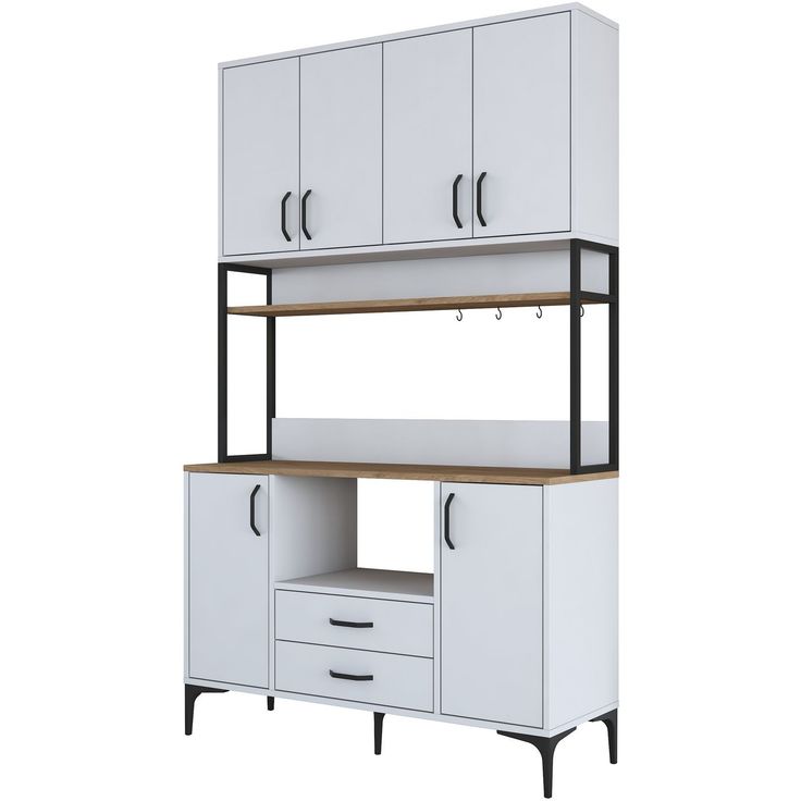 Aamiaiskaappi Linento Furniture JE169 - 3400 saksanpähkinä/valkoinen