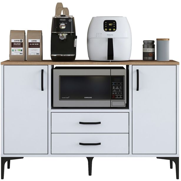 Aamiaiskaappi Linento Furniture JE174 - 3289 saksanpähkinä/valkoinen