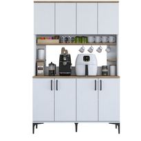 Aamiaiskaappi Linento Furniture JE176 - 3398 saksanpähkinä/valkoinen, Verkkokaupan poistotuote