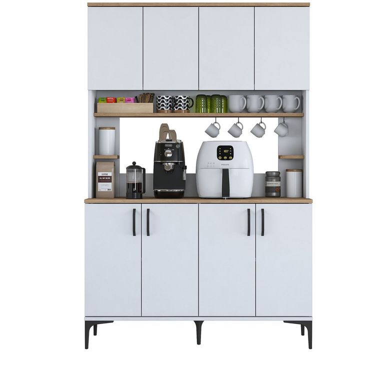 Aamiaiskaappi Linento Furniture JE176 - 3398 saksanpähkinä/valkoinen