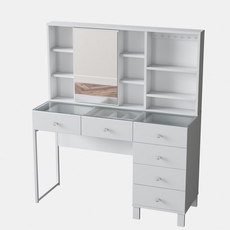 Meikkipöytä Linento Furniture BJ140-3831, leveys 120cm, valkoinen