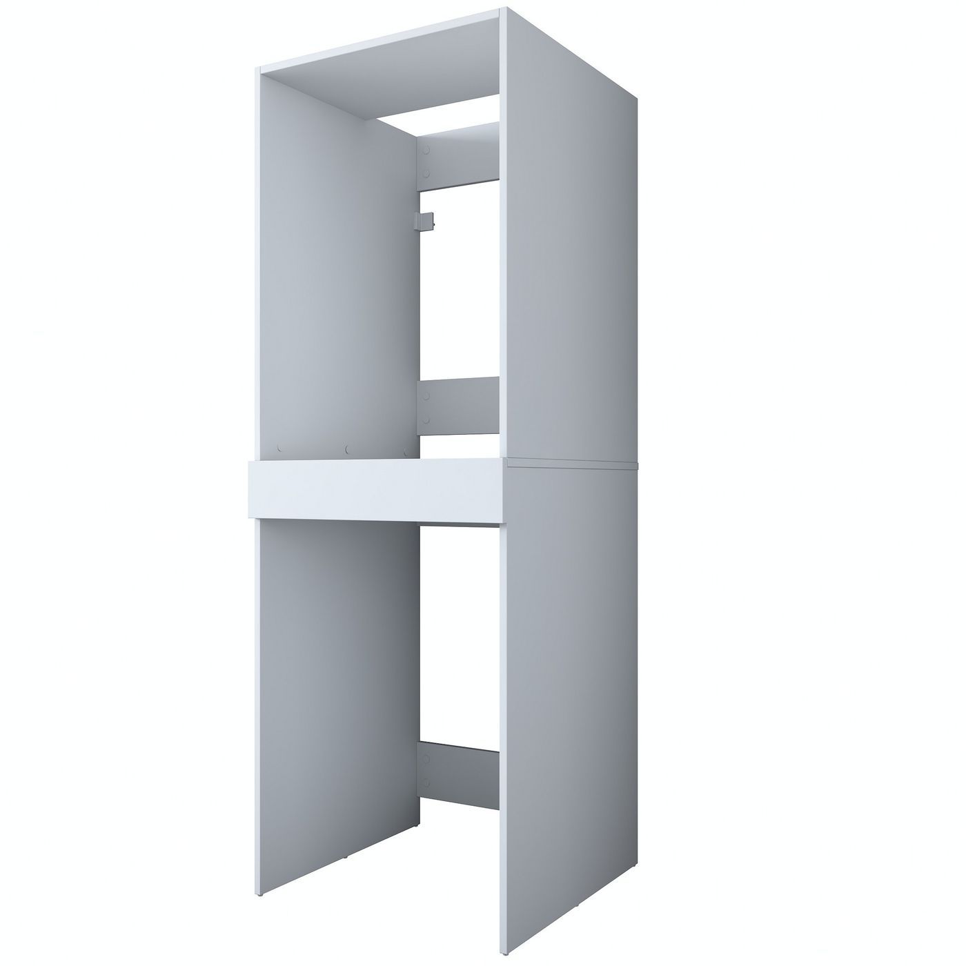 Kylpyhuoneen kaappi Linento Furniture KD113-3856, 66.6x189cm, valkoinen