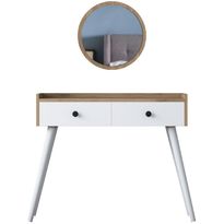 Meikkipöytä Linento Furniture BJ103 2233 valkoinen/pähkinä