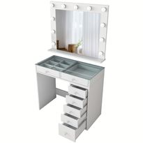 Meikkipöytä Linento Furniture BJ117 - 2788 peilillä valkoinen