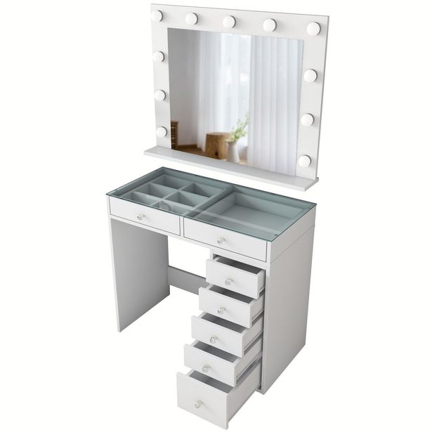 Meikkipöytä Linento Furniture BJ117 - 2788 valkoinen