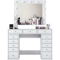 Meikkipöytä Linento Furniture BJ119 - 2895 peilillä, valkoinen