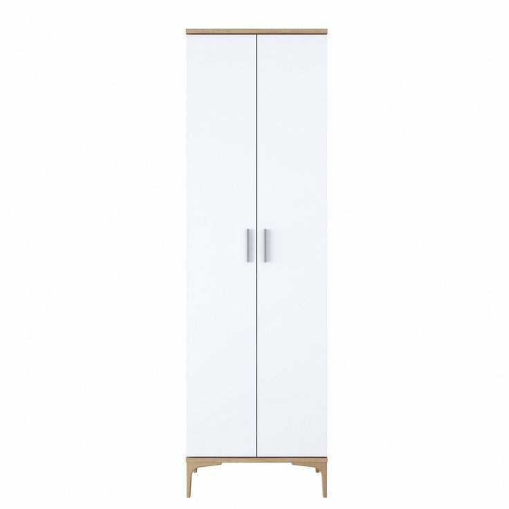 Kaappi Linento Furniture EA116-2746, 60x198.6cm, valkoinen/ruskea