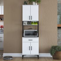 Aamiaiskaappi Linento Furniture JE113-2963, leveys 60cm, korkeus 198.6cm, valkoinen