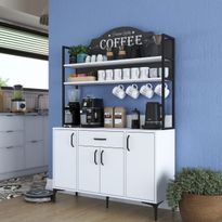 Aamiaiskaappi Linento Furniture JE130-2987, leveys 120cm, korkeus 183.6cm, valkoinen