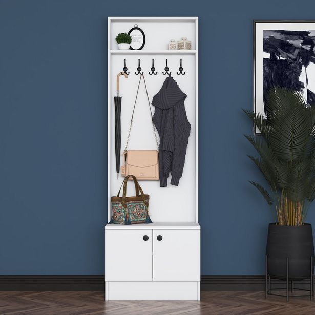 Eteisen säilytyskokonaisuus Linento Furniture M16-1572, valkoinen
