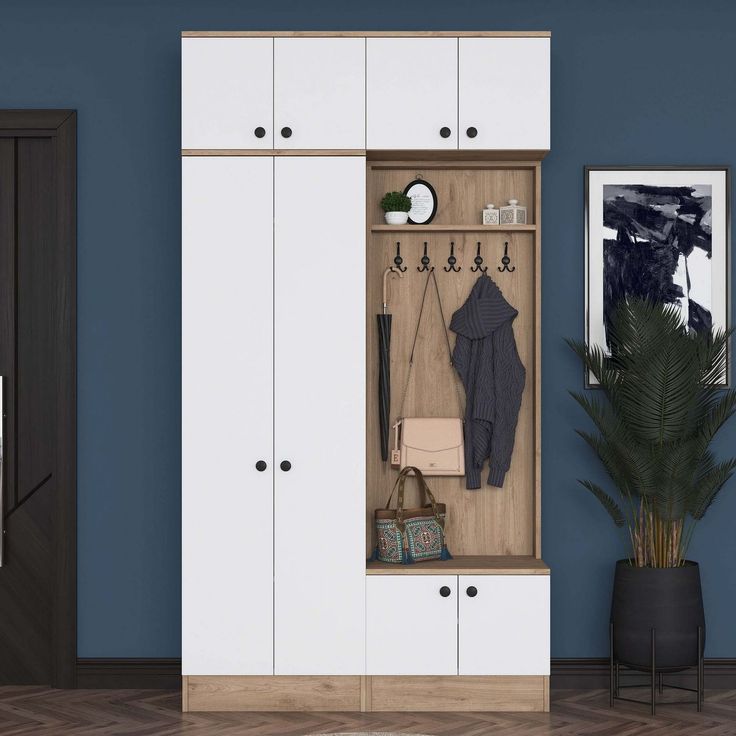 Eteisen säilytyskokonaisuus Linento Furniture EA144, 119.6x226.4cm