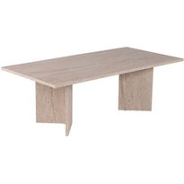 Sohvapöytä Linento Furniture Sabin, 119x60cm, beige travertiinikuosi, Verkkokaupan poistotuote
