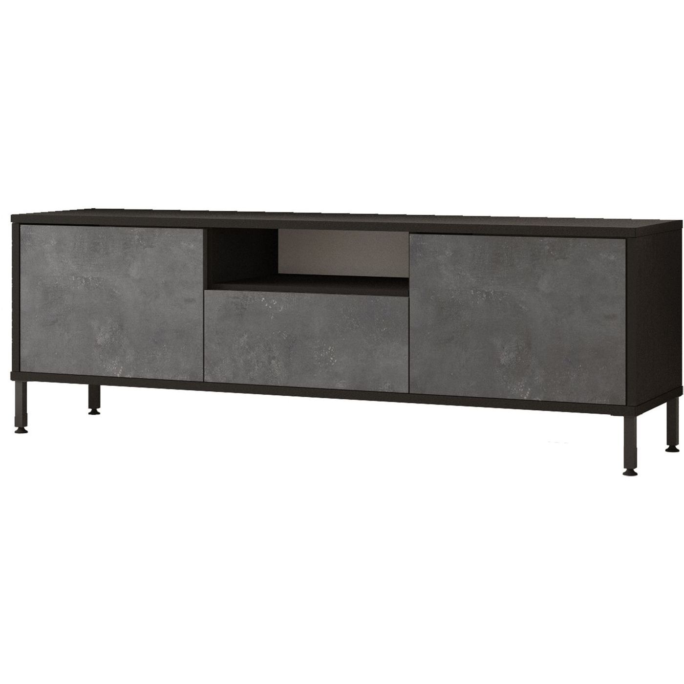TV-taso Linento Furniture LV2, kivikuosi, hopeanharmaa