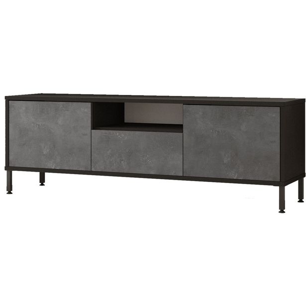 TV-taso Linento Furniture LV2, kivikuosi, hopeanharmaa