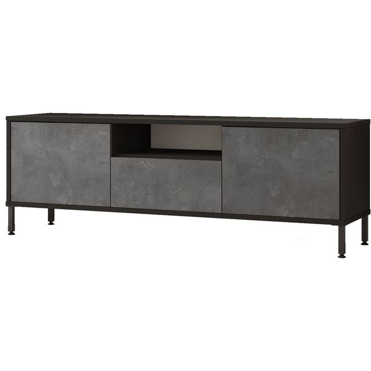 TV-taso Linento Furniture LV2, kivikuosi, hopeanharmaa