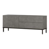 TV-taso Linento Furniture LV5, 120cm, kivikuosi, hopeanharmaa