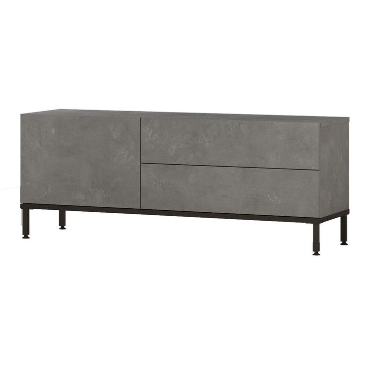 TV-taso Linento Furniture LV5, kivikuosi, hopeanharmaa