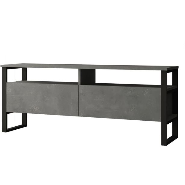 TV-taso Linento Furniture LV11, kivikuosi, hopeanharmaa