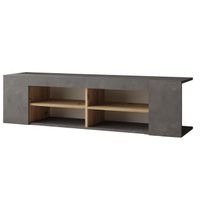 TV-taso Linento Furniture LV13, hopeanharmaa/tammi
