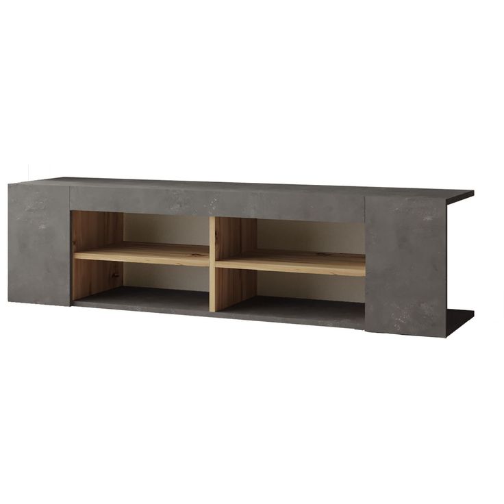 TV-taso Linento Furniture LV13, hopeanharmaa/tammi