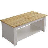 Sohvapöytä Linento Furniture LV14, puukuosi, ruskea/valkoinen