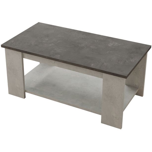 Sohvapöytä Linento Furniture LV15, kivikuosi, hopea/antrasiitinharmaa