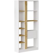 Kirjahylly Linento Furniture LV21, tammi/valkoinen
