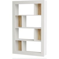 Kirjahylly Linento Furniture LV22, valkoinen/ruskea