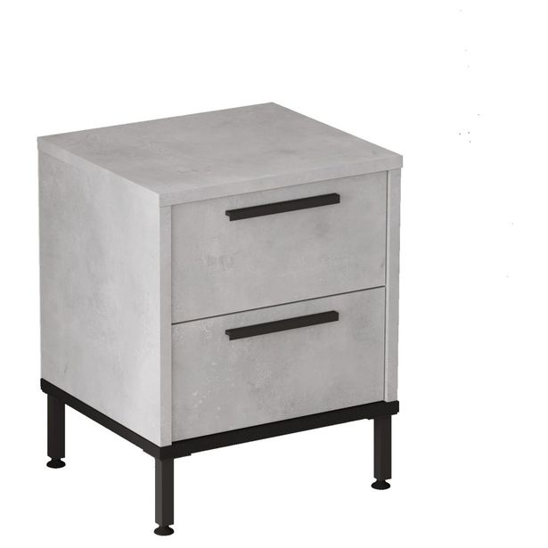 Yöpöytä Linento Furniture LV24, kivikuosi, hopeanharmaa