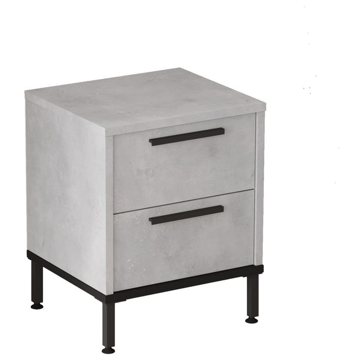 Yöpöytä Linento Furniture LV24, kivikuosi, hopeanharmaa