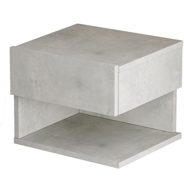 Yöpöytä Linento Furniture LV27, hopeanharmaa