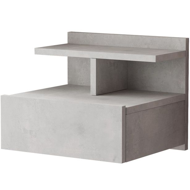 Yöpöytä Linento Furniture LV28, kivikuosi, hopeanharmaa
