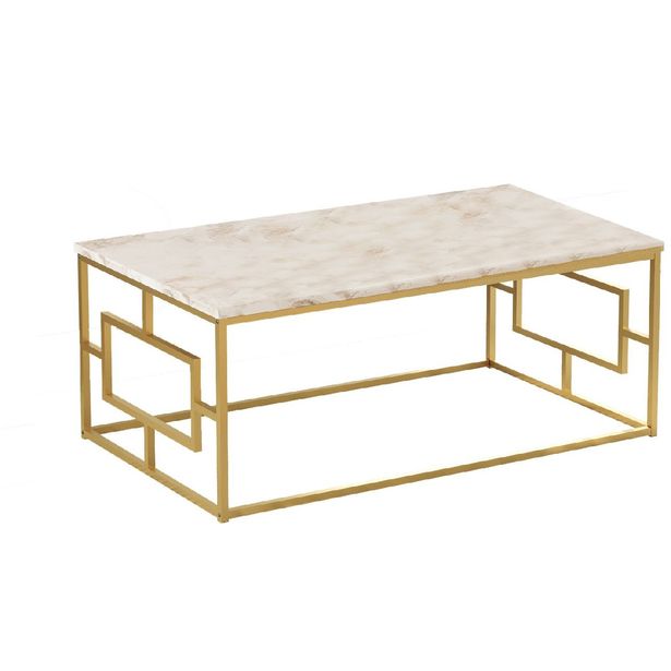 Sohvapöytä Linento Furniture VG12-GE valkoinen marmori/kulta