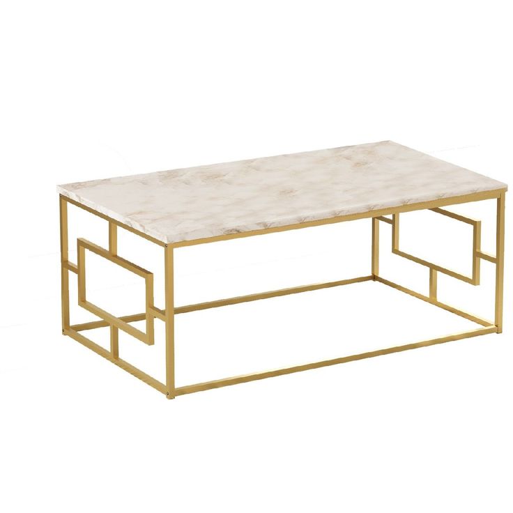 Sohvapöytä Linento Furniture VG12-GE valkoinen marmori/kulta