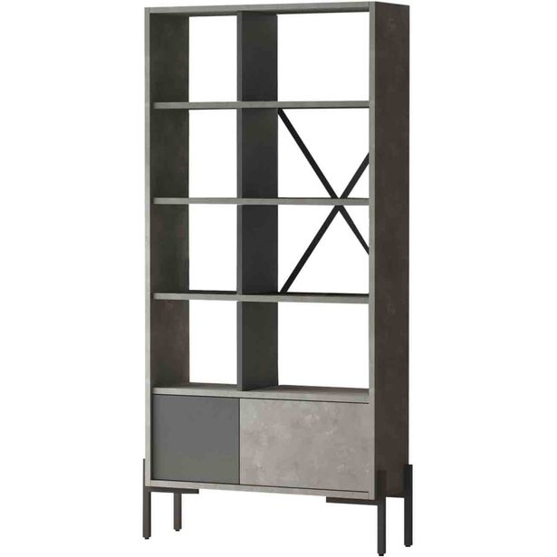 Kirjahylly Linento Furniture BO1, tummanharmaa