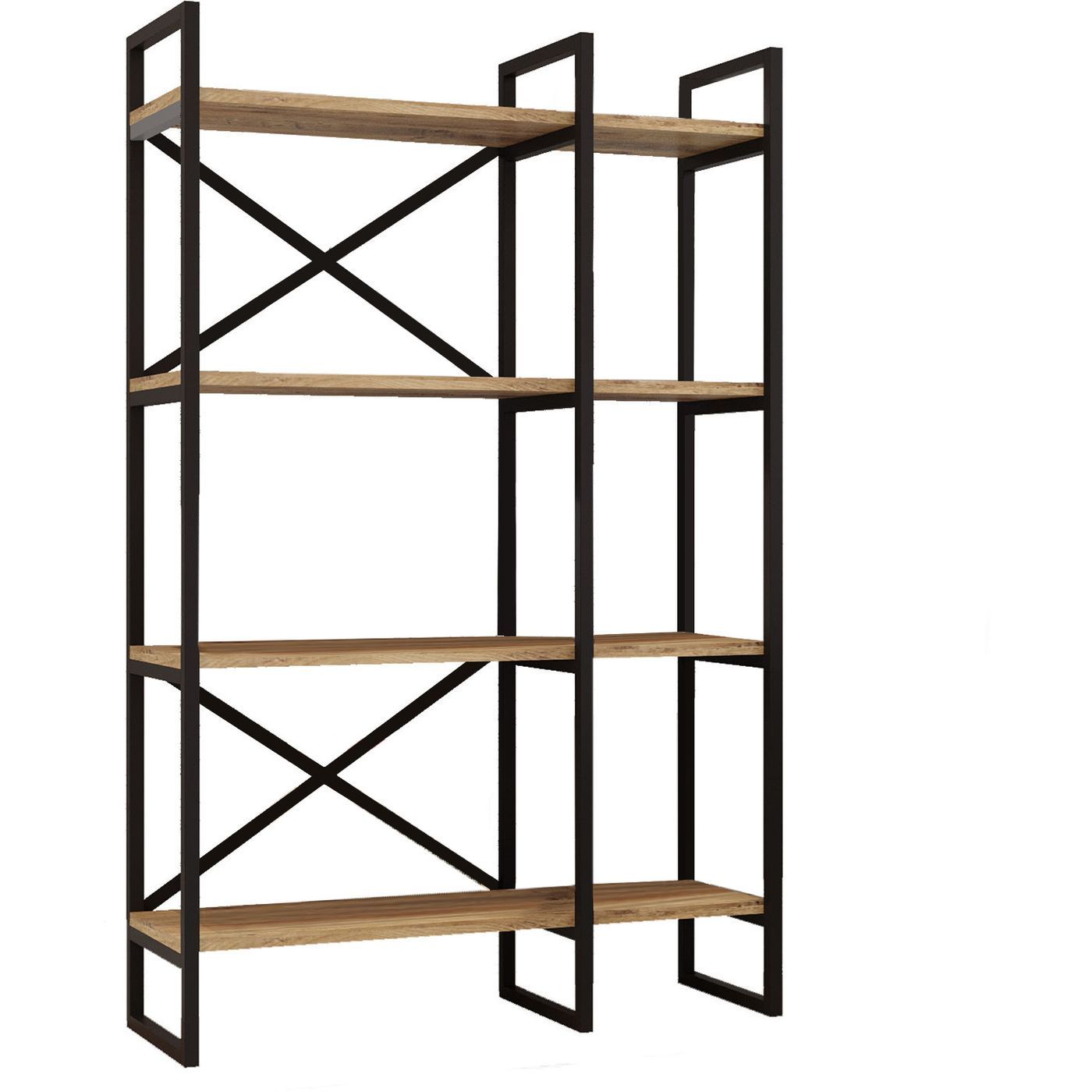 Kirjahylly Linento Furniture VG2, ruskea/musta