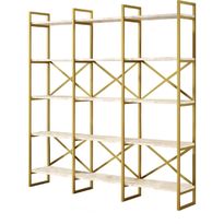 Kirjahylly Linento Furniture VG6-GE valkoinen marmori/kulta