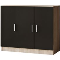 Matala kaappi Linento Furniture Vario E, kaksivärinen, tammi/musta