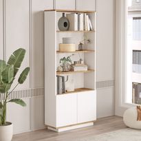 Kirjahylly Linento Furniture Fr16-Aw, 75x168.3cm, ruskea/valkoinen