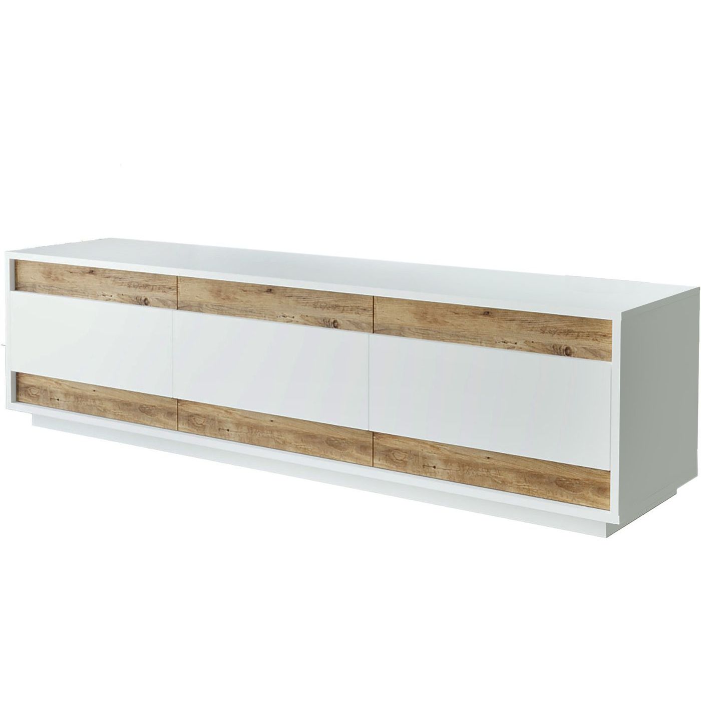 TV-taso Linento Furniture FR4, valkoinen/ruskea