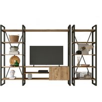 TV-taso ja kirjahylly Linento Furniture ML22, ruskea