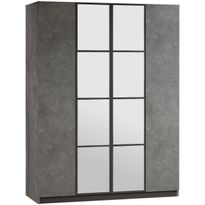 Vaatekaappi Linento Furniture HM2, antrasiitti/harmaa, 138,4cm