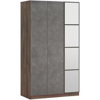 Vaatekaappi Linento Furniture HM1, ruskea/harmaa, 103,8cm