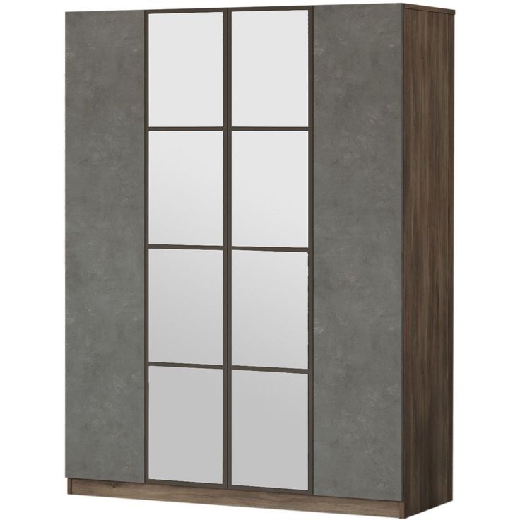 Vaatekaappi Linento Furniture HM2, ruskea/harmaa