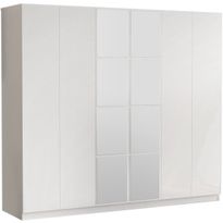 Vaatekaappi Linento Furniture HM3, valkoinen, 207,6cm