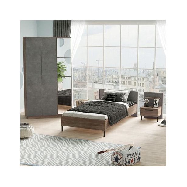 Huonekalusetti Linento Furniture HM10, ruskea/harmaa